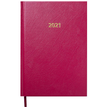 Щоденник датований 2021 A5, бумвініл, бордовий Strong Buromax (BM.2129-13)