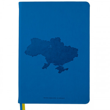 Блокнот діловий А5, штучна шкіра, 96 л, лінія, синій Ukraine Buromax (BM.295220-02)