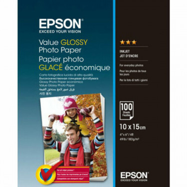 Фотопапір Value Glossy 10x15 см, 100 арк Epson (C13S400039)