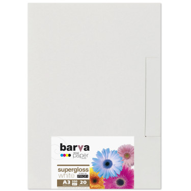 Фотопапір білий суперглянець 200 г/м2, A3, 20 арк Profi Barva (IP-R200-162)