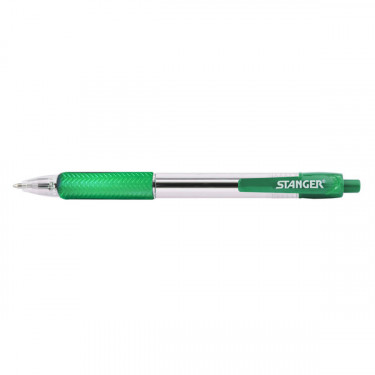 Ручка кулькова автоматична 1,0 мм, з грипом, зелена Stanger (R 1.0-18000300041)