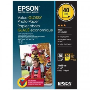 Фотопапір Value Glossy 10x15 см, 2х20 л Epson (C13S400044)