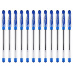 Ручка масляна 0.5 мм, з грипом синя Silky Baoke (B36-blue)