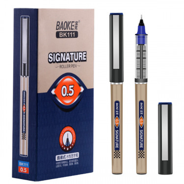 Ручка-ролер 0.5 мм, синя Signature Baoke (BK111-blue)
