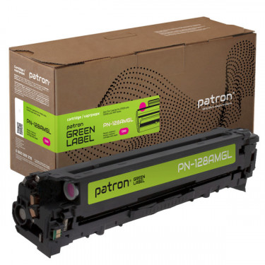 Картридж сумісний HP 128 (CE323A) Green Label, пурпуровий Patron (PN-128AMGL)