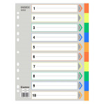 Цифровий індекс-розділювач А4 (цифри 1-10), 10 аркушів, пластик, кольоровий Comix (IX902)