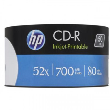 Диск CD-R, 700MB, 52Х, 50 шт, IJ Print, Spindle HP (69312 /CRE00017WIP-3)