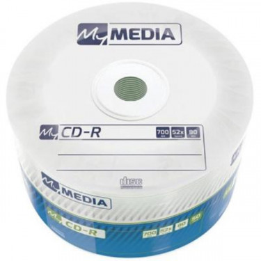 Диск CD-R, 700MB, 52X, MATT Silver, Wrap, 50 шт, без шпинделя MyMedia (69201)