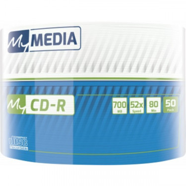Диск CD-R, 700 Mb,  52X, Wrap, Full Printable, 50 штук MyMedia (69206)