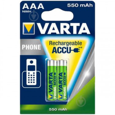 Акумулятор AAA, Phone ACCU, 550 mAh, NI-MH * 2 Varta (58397101402)