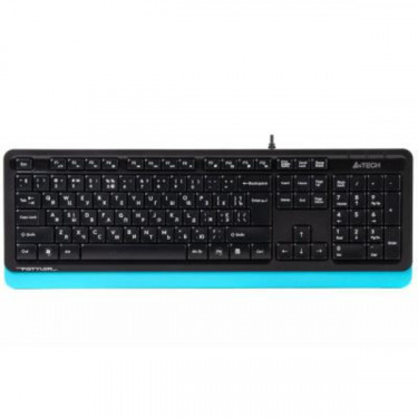 Клавіатура Fstyler Sleek, MMedia Comfort, USB, FK10 чорно-блакитна A4tech