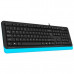 Клавіатура Fstyler Sleek, MMedia Comfort, USB, FK10 чорно-блакитна A4tech Фото 1