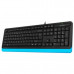 Клавіатура Fstyler Sleek, MMedia Comfort, USB, FK10 чорно-блакитна A4tech Фото 3