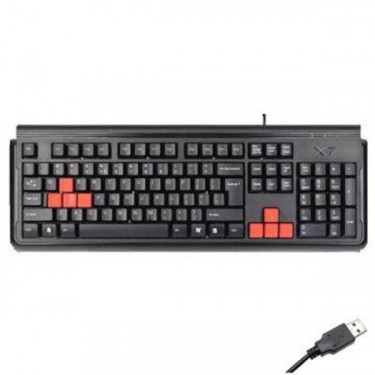 Клавіатура ігрова, USB, G300, чорна з червоними клавішами A4tech (G300 USB (Black))