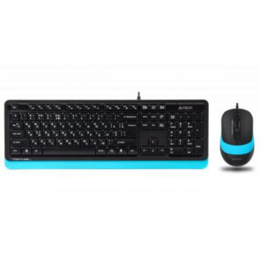 Комплект провідний Fstyler, клавіатура+миша, USB, F1010 чорно-блакитна A4tech