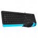 Комплект провідний Fstyler, клавіатура+миша, USB, F1010 чорно-блакитна A4tech Фото 1