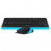 Комплект провідний Fstyler, клавіатура+миша, USB, F1010 чорно-блакитна A4tech Фото 3