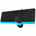 Комплект провідний Fstyler, клавіатура+миша, USB, F1010 чорно-блакитна A4tech Фото 5