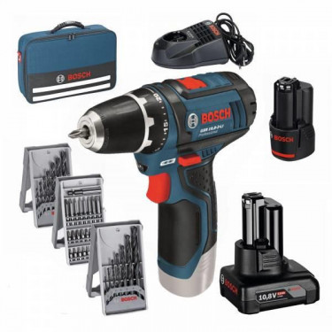 Шурупокрут-дриль GSR 12V-15 Set, набір сверл та біт, 39од Bosch (0.615.990.G6L)