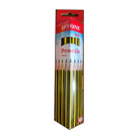 Олівець графітовий НВ, триграний, з гумкою, жовтий із чорним, уп. 12 шт. H-Tone (JJ30129)