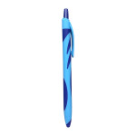 Ручка кулькова автоматична 0,7 мм, з покриттям софт, блакитний корпус, синя, уп. 12 шт. H-Tone (JJ20164)