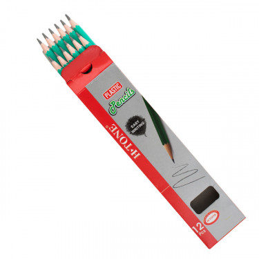 Олівець графітовий НВ, пластиковий, з гумкою, зелений, уп. 12 шт. H-Tone (JJ30104)