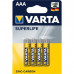 Батарейка Superlife, AAA, Zinc-Carbon R03, Varta (02003101414) (ціна за 1 шт) Фото 1