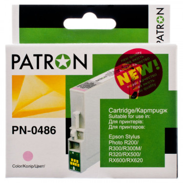 Картридж сумісний Epson T0486 (C13T04864010) 460 арк, світло-пурпуровий Patron (PN-0486)