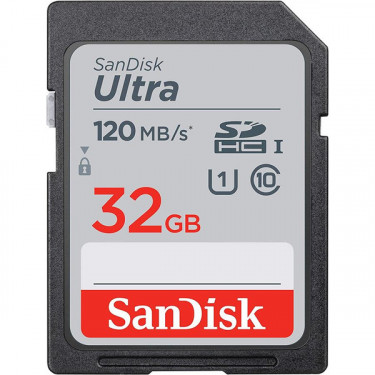 Карта пам'яті 32GB SDHC C10 UHS-I R120MB/s Ultra SanDisk (SDSDUN4-032G-GN6IN)