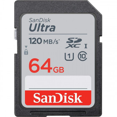 Карта пам'яті 64GB SDXC C10 UHS-I R120MB/s Ultra SanDisk (SDSDUN4-064G-GN6IN)