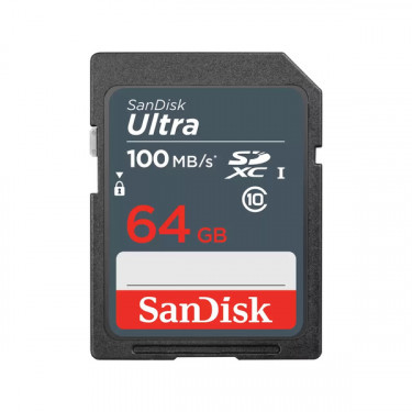 Карта пам'яті 64GB SDHC C10 UHS-I R100MB/s Ultra Lite SanDisk (SDSDUNR-064G-GN3IN)