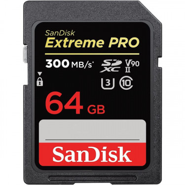 Карта пам'яті 64GB SDXC C10 UHS-II U3 V90 R300/W260MB/s Extreme Pro SanDisk (SDSDXDK-064G-GN4IN)