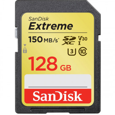 Карта пам'яті 128GB SDXC C10 UHS-I U3 R150/W70MB/s Extreme SanDisk (SDSDXV5-128G-GNCIN)