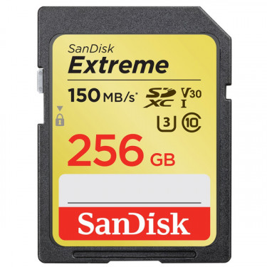 Карта пам'яті 256GB SDXC C10 UHS-I U3 R150/W70MB/s Extreme SanDisk (SDSDXV5-256G-GNCIN)