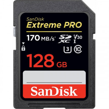 Карта пам'яті 128GB SDXC C10 UHS-I U3 R170/W90MB/s Extreme Pro SanDisk (SDSDXXY-128G-GN4IN)