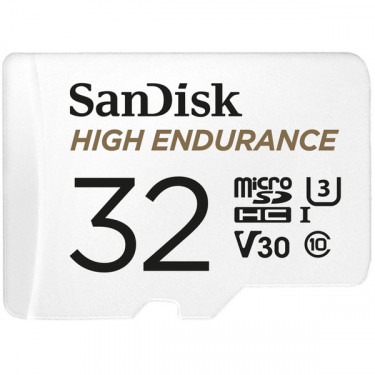 Карта пам'яті 32GB microSDHC C10 UHS-I U3 V30 R100/W40MB/s High Endurance SanDisk (SDSQQNR-032G-GN6IA)