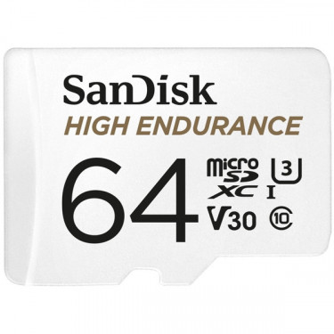 Карта пам'яті 64GB microSDXC C10 UHS-I U3 V30 R100/W40MB/s High Endurance SanDisk (SDSQQNR-064G-GN6IA)