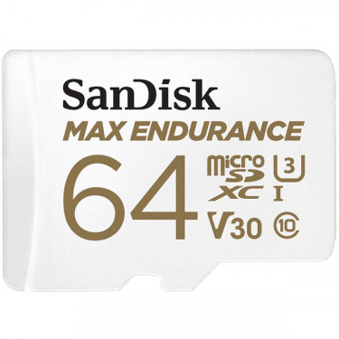 Карта пам'яті 64GB microSDXC C10 UHS-I U3 V30 R100/W40MB/s Max Endurance SanDisk (SDSQQVR-064G-GN6IA)