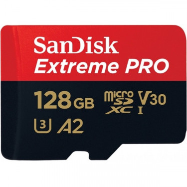 Карта пам'яті 128GB microSDXC C10 UHS-I U3 R170/W90MB/s Extreme Pro V30 + SD SanDisk (SDSQXCY-128G-GN6MA)