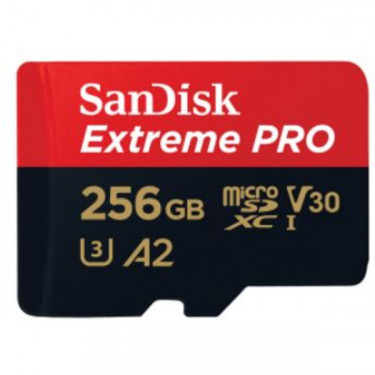 Карта пам'яті 256GB microSDXC C10 UHS-I U3 R170/W90MB/s Extreme Pro V30 + SD SanDisk (SDSQXCZ-256G-GN6MA)