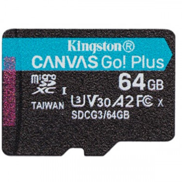 Карта пам'яті 64GB microSDXC C10 UHS-I U3 A2 R170/W70MB/s Kingston (SDCG3/64GBSP)