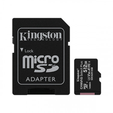 Карта пам'яті 512GB microSDXC C10 UHS-I U3 A1 R100/W85MB/s + SD Kingston (SDCS2/512GB)