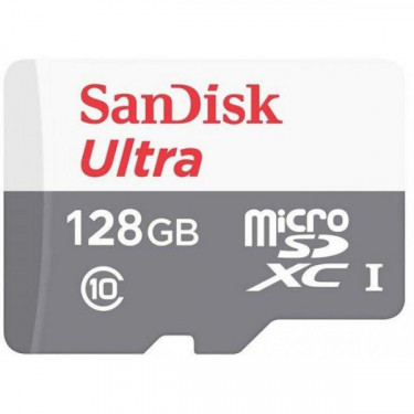 Карта пам'яті 128GB microSDXC C10 UHS-I R100MB/s Ultra + SD SanDisk (SDSQUNR-128G-GN3MA)