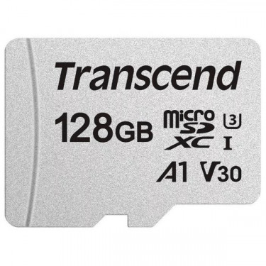 Карта пам'яті 128GB microSDXC C10 UHS-I R95/W45MB/s + SD адаптер Transcend (TS128GUSD300S-A)