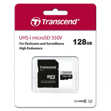 Карта пам'яті 128GB microSDXC C10 UHS-I U1 High Endurance (170TB) Transcend (TS128GUSD350V)