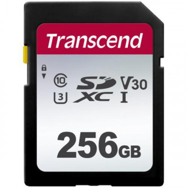 Карта пам'яті 256GB SDXC C10 UHS-I R100/W40MB/s Transcend (TS256GSDC300S)