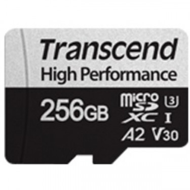 Карта пам'яті 256GB microSDXC C10 UHS-I U3 A2 R100/W85MB/s + SD Transcend (TS256GUSD330S)