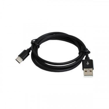 Кабель USB - Type-C 2,4A, 1 м чорний Patron (PN-USB-TYPEC-1-B)