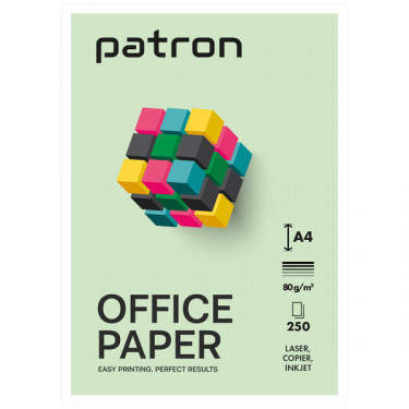 Папір офісний A4, 80 г/м2, 250 арк, Клас С, Office paper Patron (PN-PU-003-2)