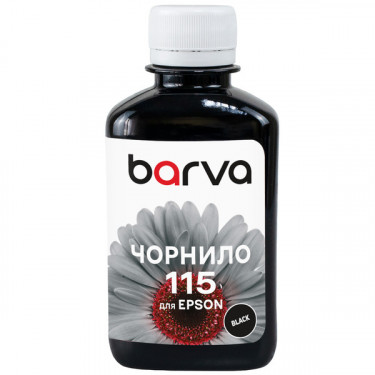 Чорнило для Epson 115 BК спеціальне 180 мл, пігментне, чорне Barva (E115-871)